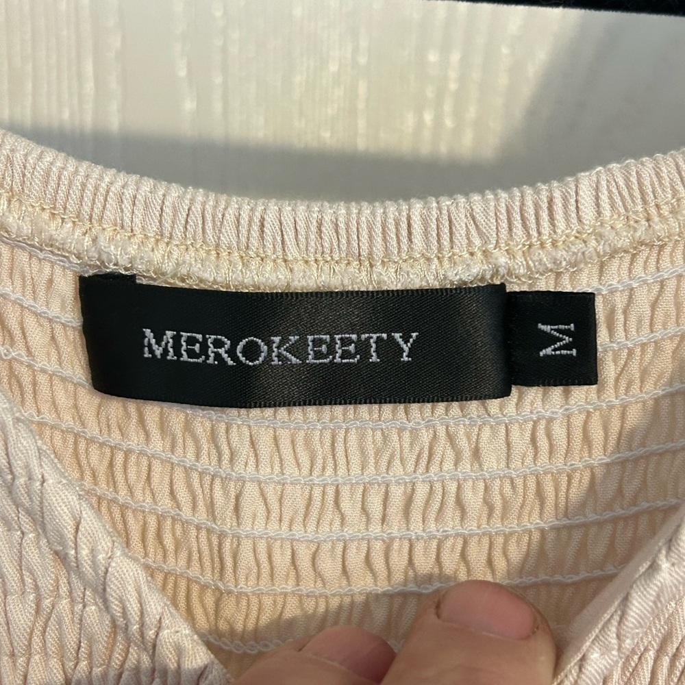 Meroketty | Cream Midi Dress | Size Medium - Picture 2 of 5